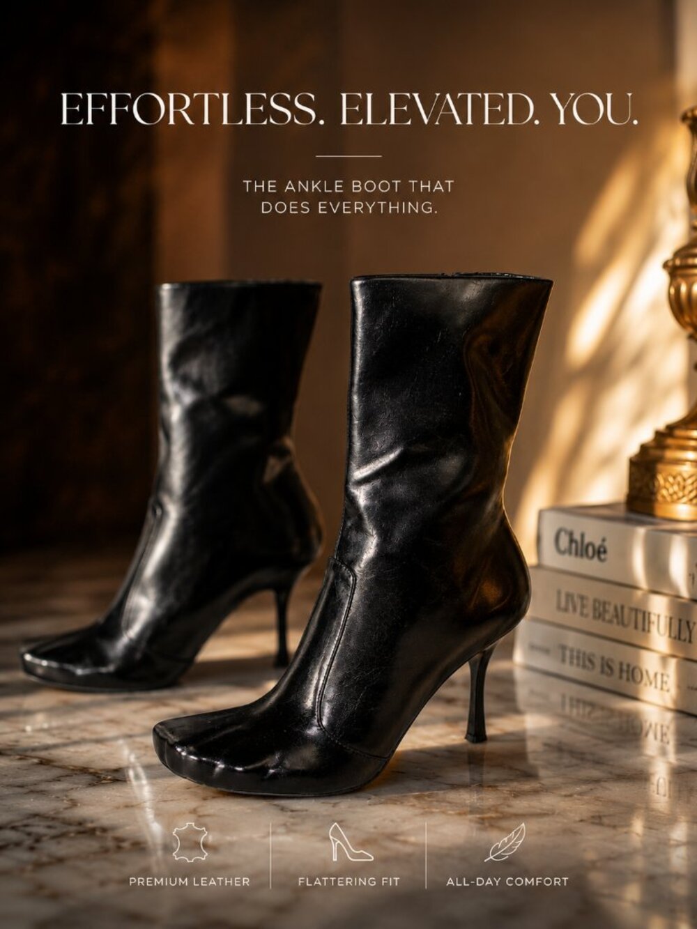 Jeffrey Campbell Visionary Black Mid-Calf Stiletto Boots Size 10